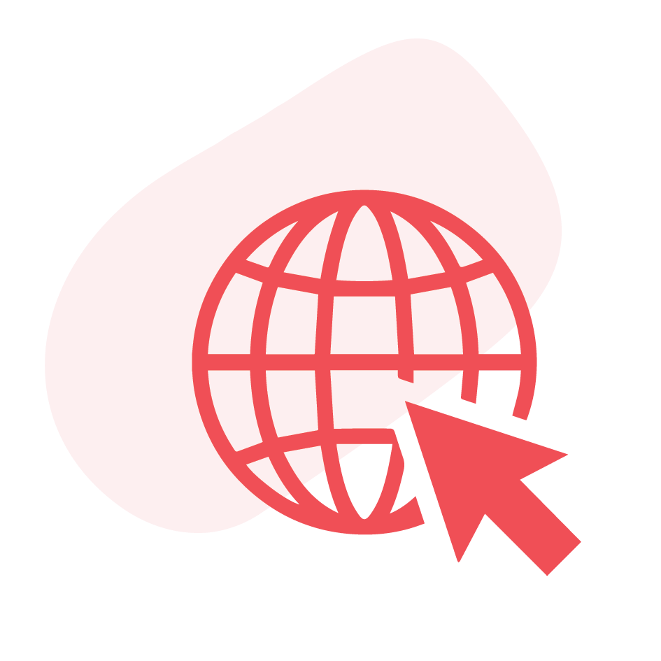 Arrow pointing to a world